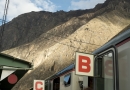 Train en gare d'Ollantaytambo