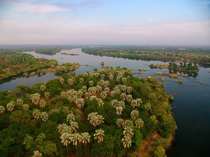 Birds eye view - Zambezi river near Victoria Falls